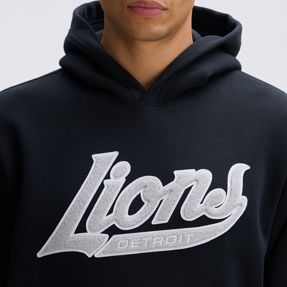 Detroit Lions IconicFleece Tipped Hoodie - Black cheap