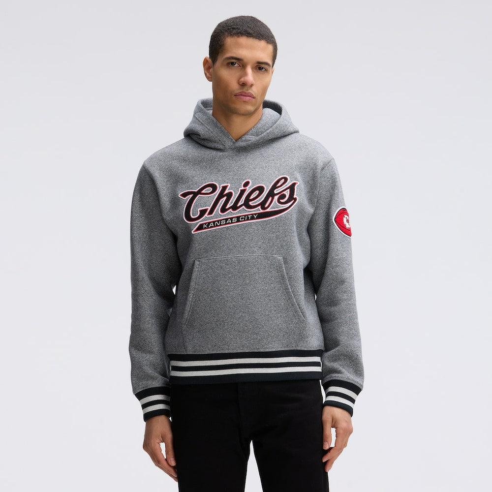 Kansas City Chiefs IconicFleece Tipped Hoodie - Athletic Heather Gray outlet