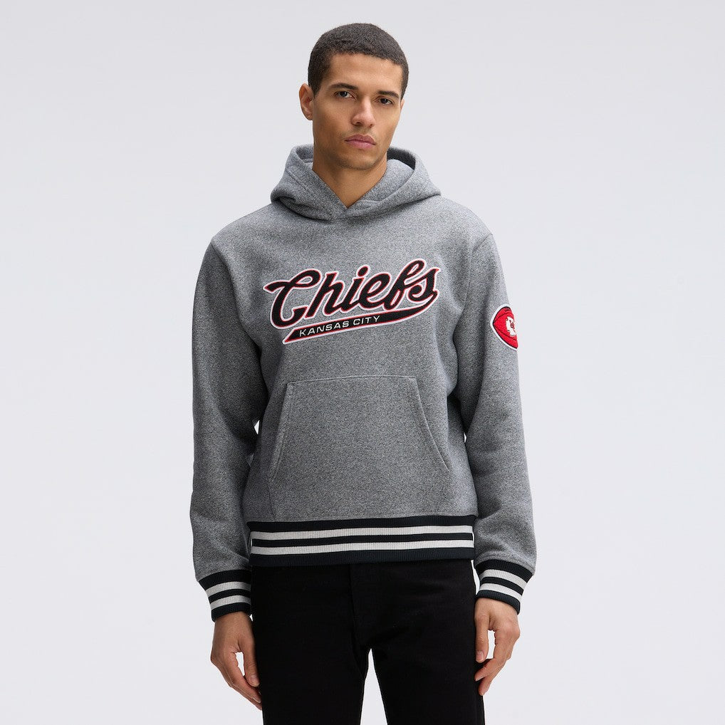 Kansas City Chiefs IconicFleece Tipped Hoodie - Athletic Heather Gray outlet