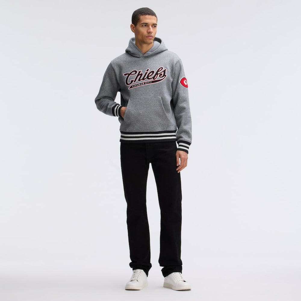 Kansas City Chiefs IconicFleece Tipped Hoodie - Athletic Heather Gray outlet