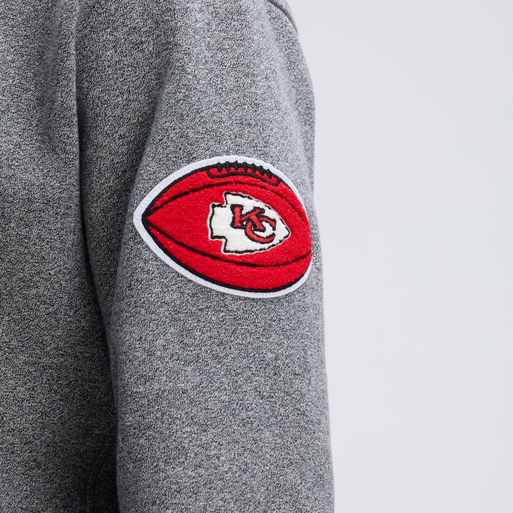 Kansas City Chiefs IconicFleece Tipped Hoodie - Athletic Heather Gray outlet