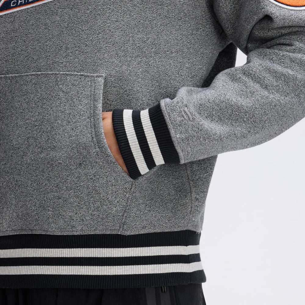 Chicago Bears IconicFleece Tipped Hoodie - Athletic Heather Gray outlet