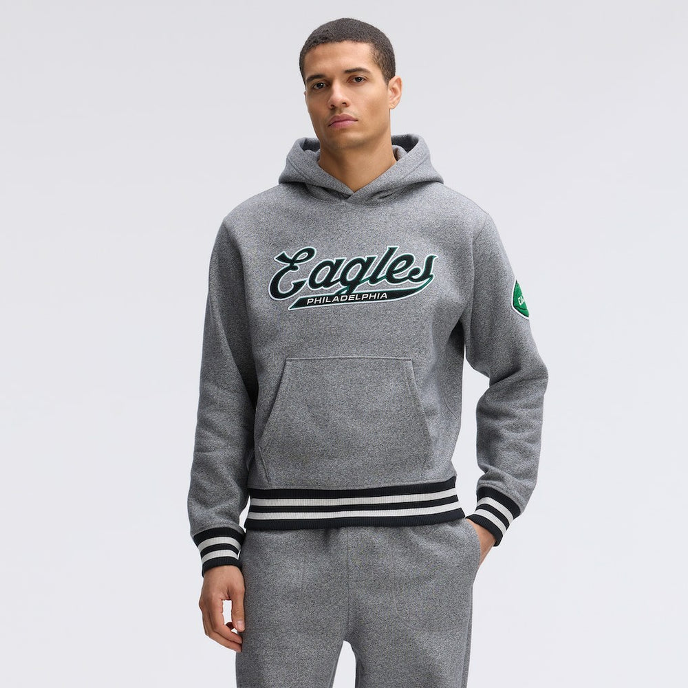 Philadelphia Eagles IconicFleece Tipped Hoodie - Athletic Heather Gray sale