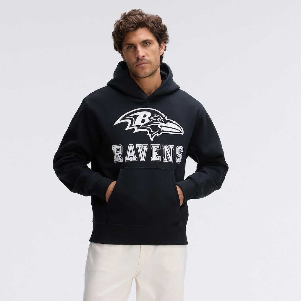 Baltimore Ravens IconicFleece Flocked Hoodie - Black on sale
