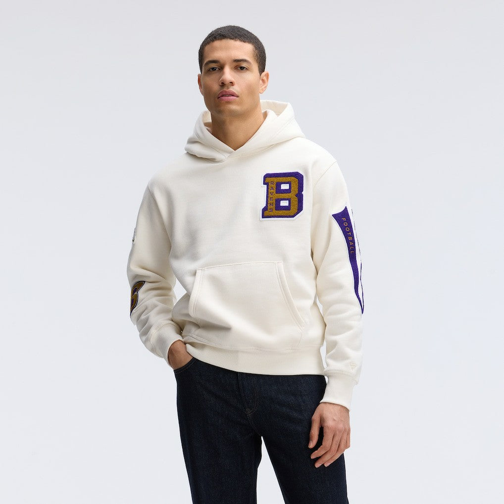 Baltimore Ravens IconicFleece Letterman Hoodie - Oatmeal discount