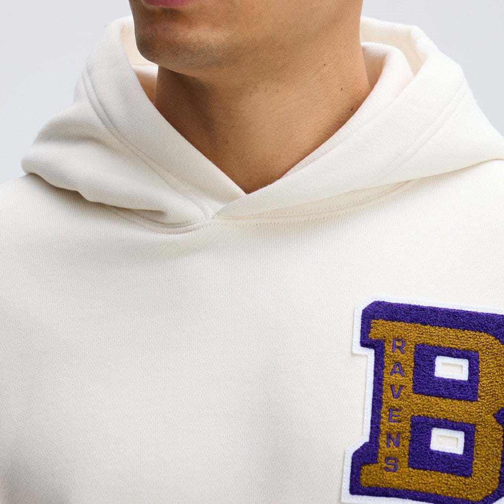 Baltimore Ravens IconicFleece Letterman Hoodie - Oatmeal discount