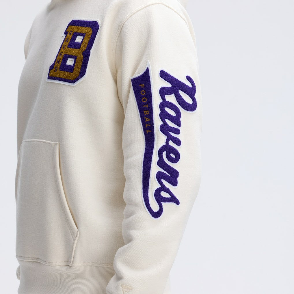 Baltimore Ravens IconicFleece Letterman Hoodie - Oatmeal discount