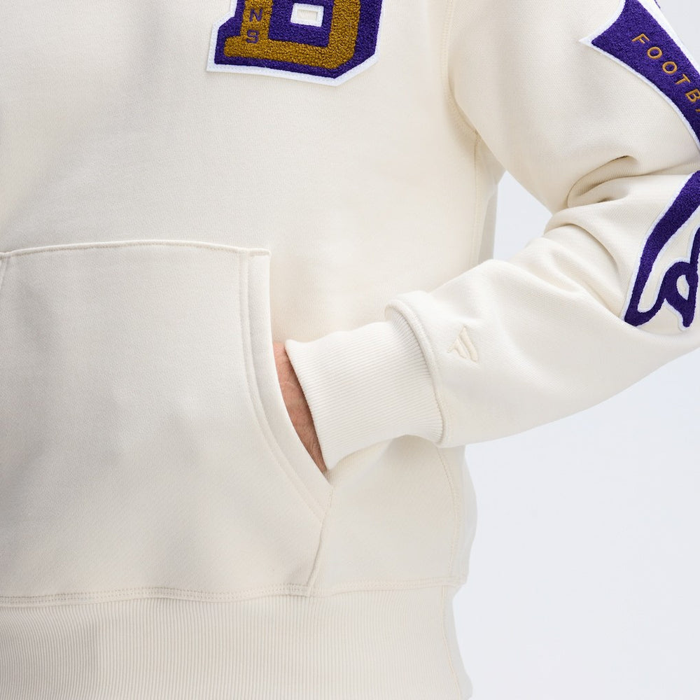 Baltimore Ravens IconicFleece Letterman Hoodie - Oatmeal discount
