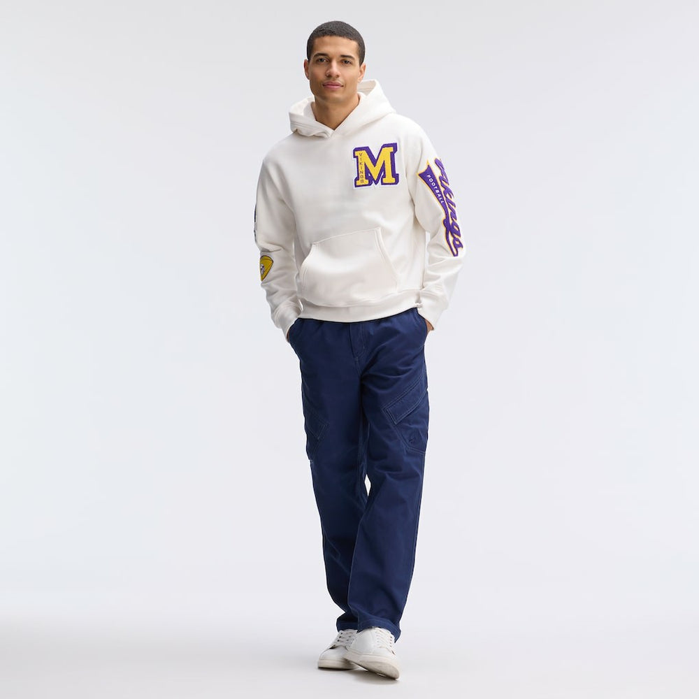 Minnesota Vikings IconicFleece Letterman Hoodie - Oatmeal cheap