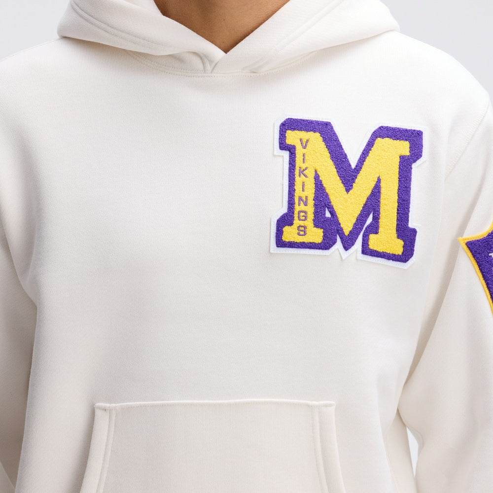 Minnesota Vikings IconicFleece Letterman Hoodie - Oatmeal cheap