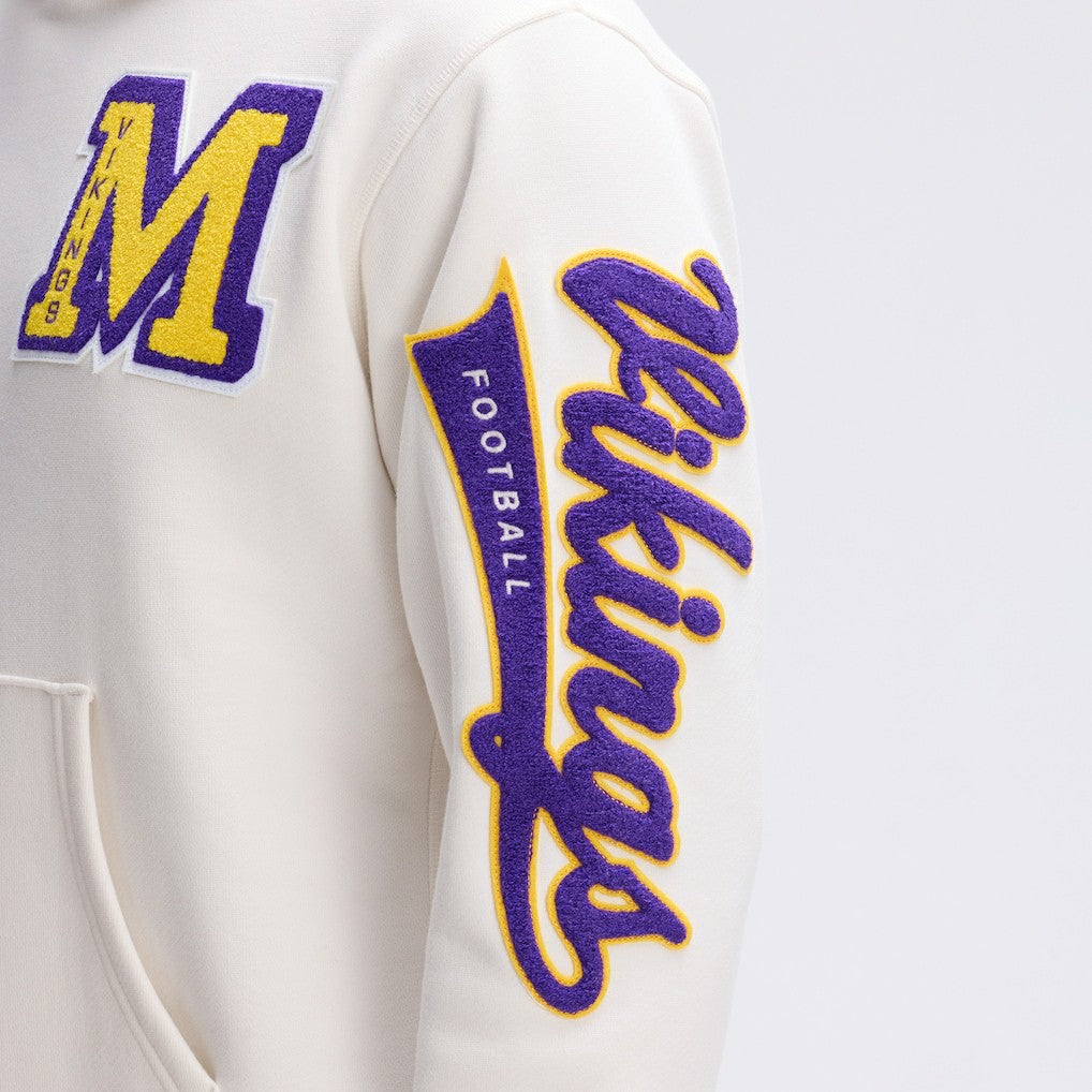 Minnesota Vikings IconicFleece Letterman Hoodie - Oatmeal cheap