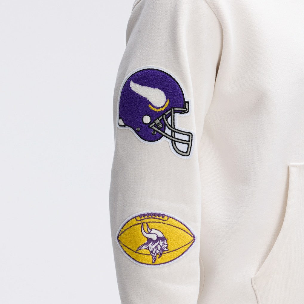 Minnesota Vikings IconicFleece Letterman Hoodie - Oatmeal cheap