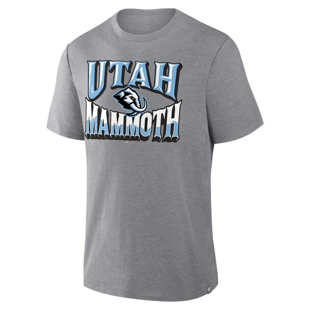 Utah Mammoth Fanatics Tribute Tri-Blend T-Shirt Heather Gray