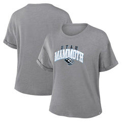 Utah Mammoth Fanatics Women's Tribute Tri-Blend Boxy T-Shirt Heather Gray