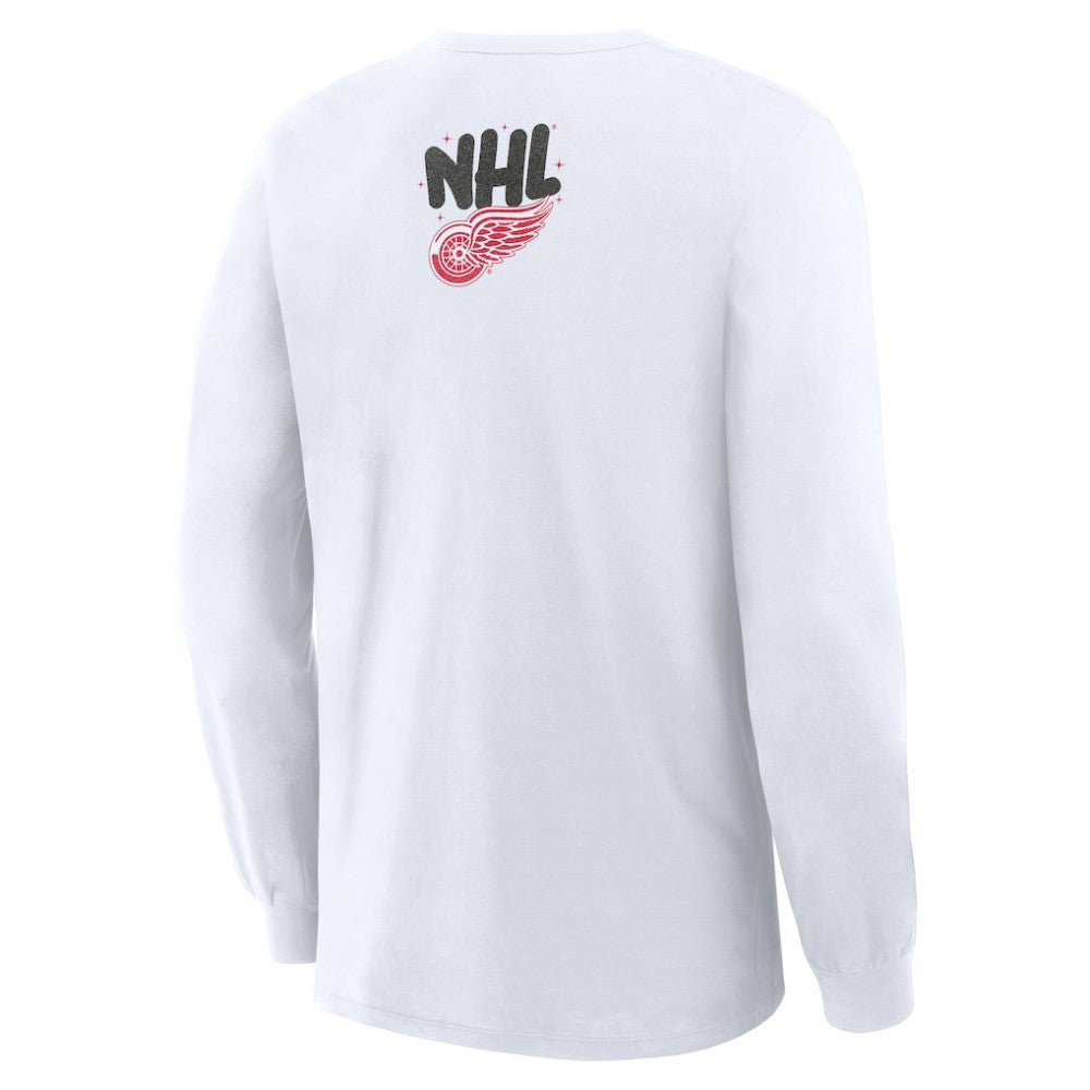 Detroit Red Wings Fanatics Star Helmet Legacy Long Sleeve T-Shirt White