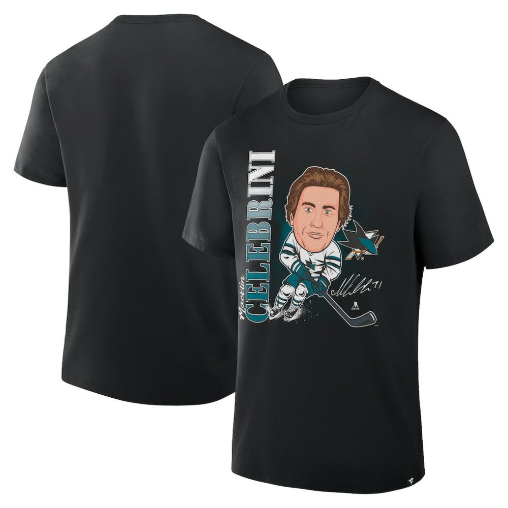 Macklin Celebrini San Jose Sharks Fanatics Caricature Player T-Shirt Black