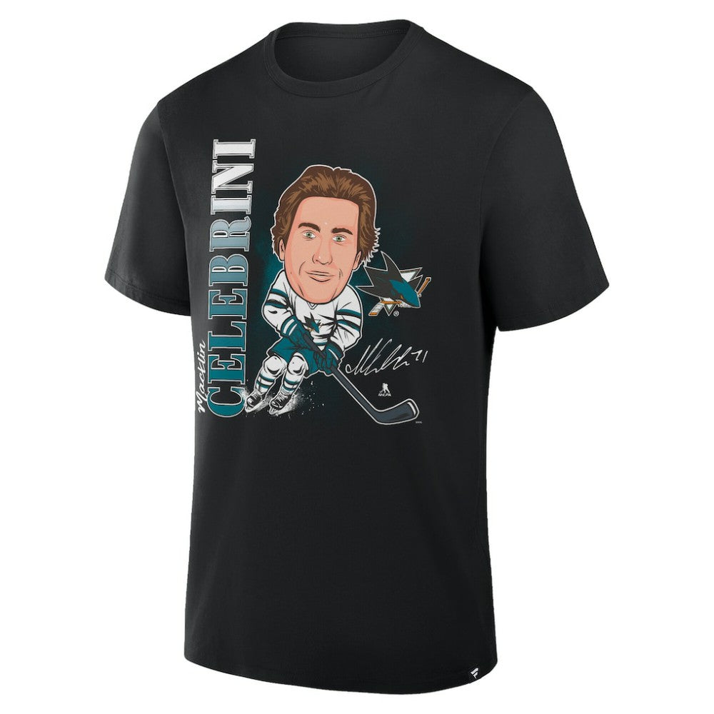 Macklin Celebrini San Jose Sharks Fanatics Caricature Player T-Shirt Black