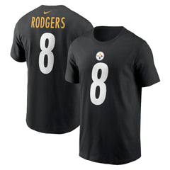 Aaron Rodgers Pittsburgh Steelers Name & Number T-Shirt - Black | Nike for sale