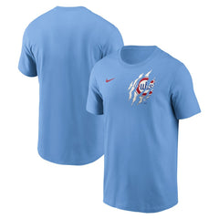 Chicago Cubs Alt Pinstripe T-Shirt - Light Blue | Nike