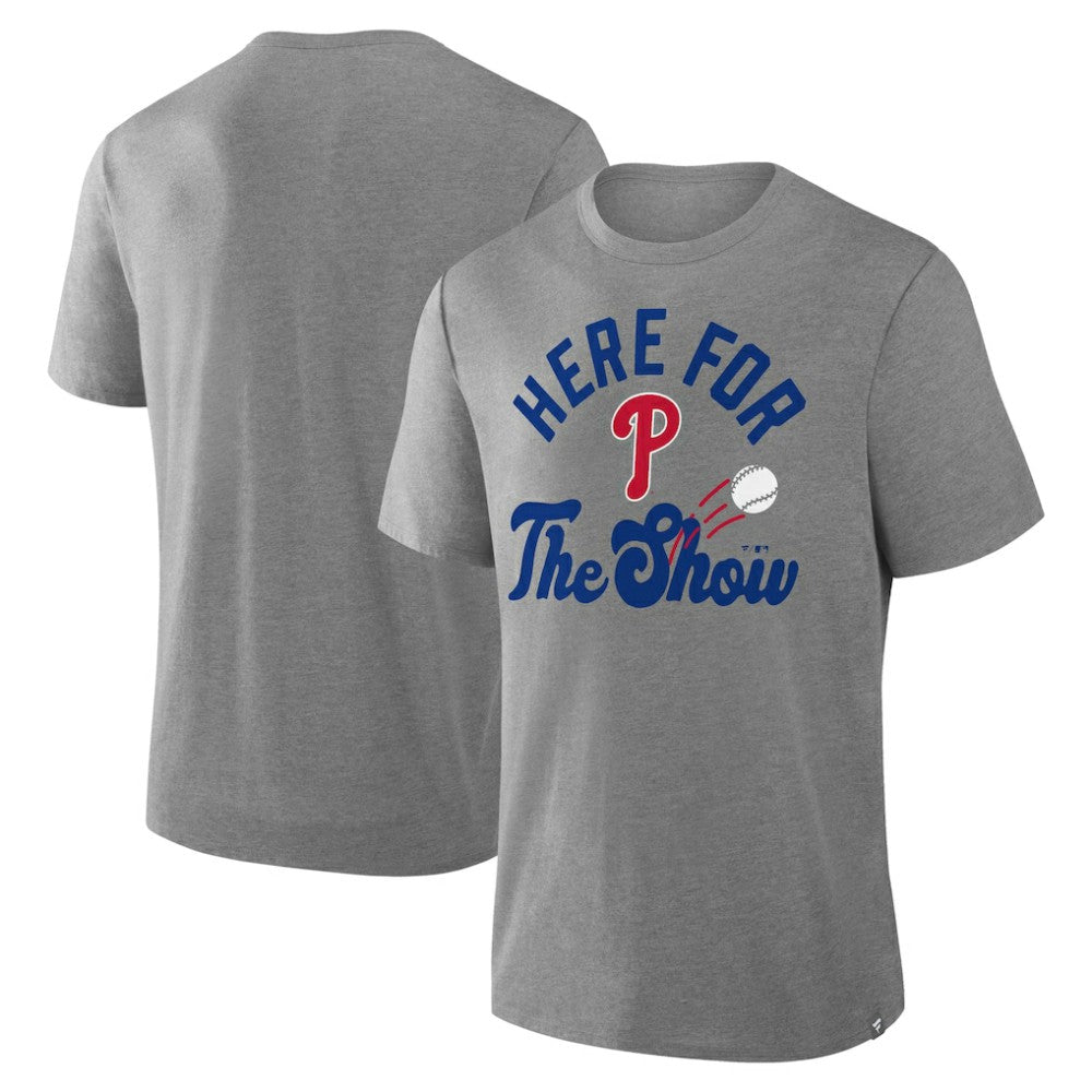 Philadelphia Phillies Nostalgia Tri-Blend T-Shirt - Heather Gray