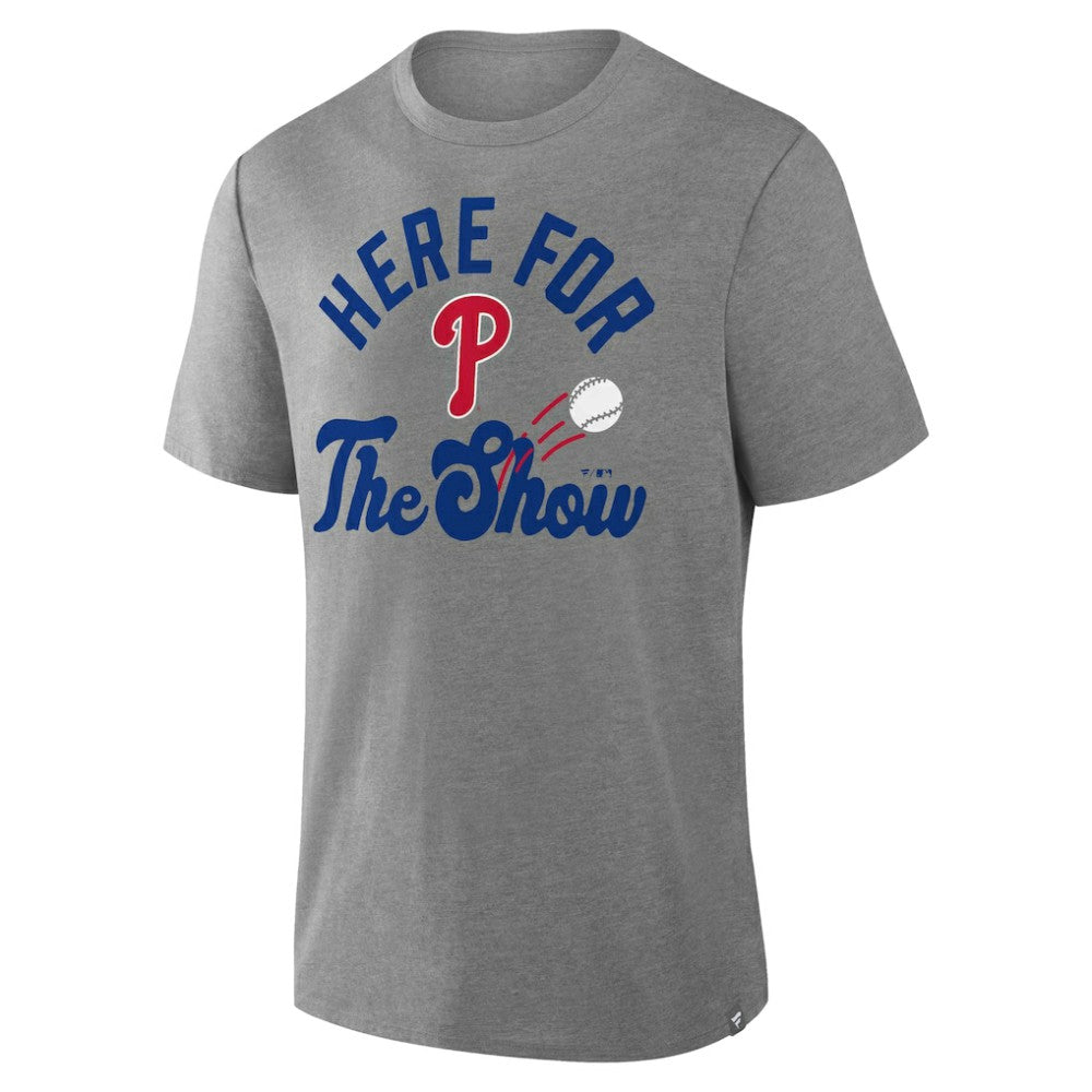 Philadelphia Phillies Nostalgia Tri-Blend T-Shirt - Heather Gray