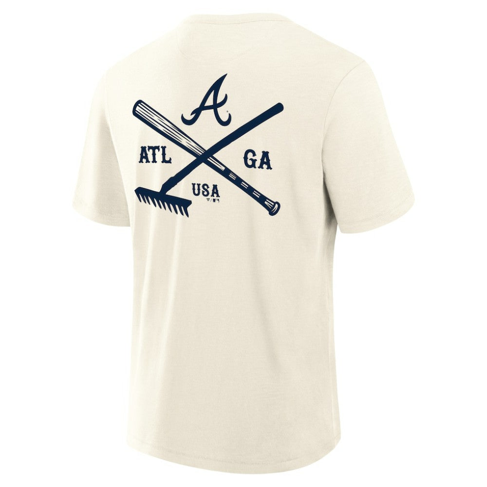 Atlanta Braves Nostalgia Stadium Slub T-Shirt - Cream