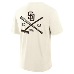 San Diego Padres Nostalgia Stadium Slub T-Shirt - Cream
