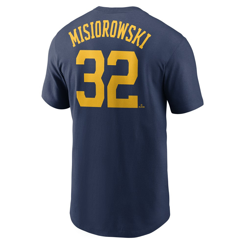 Jacob Misiorowski Milwaukee Brewers Fuse Name & Number T-Shirt - Navy | Nike