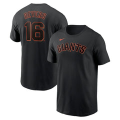 Rafael Devers San Francisco Giants Home Name & Number T-Shirt - Black | Nike