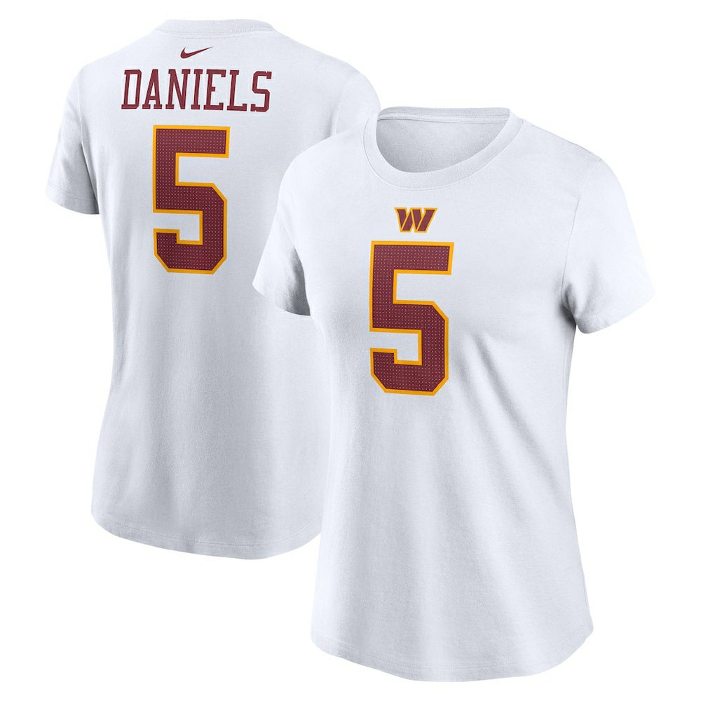 Jayden Daniels Washington Commanders Women's Super Bowl Era Name & Number T-Shirt - White | Nike online