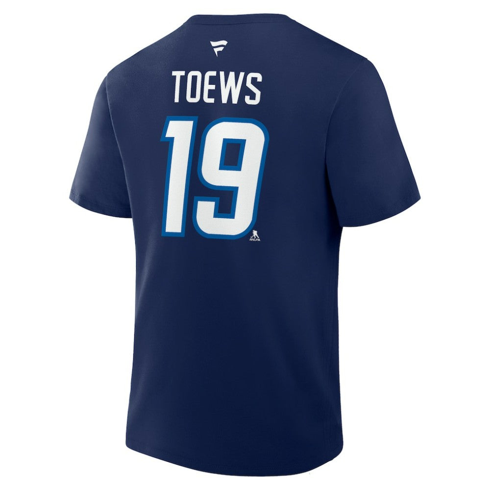 Jonathan Toews Winnipeg Jets Fanatics Authentic Stack Name & Number T-Shirt Navy