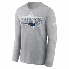 New England Patriots 2025 AFC Champions Locker Room Trophy Collection Long Sleeve T-Shirt - Heather Gray | Nike outlet