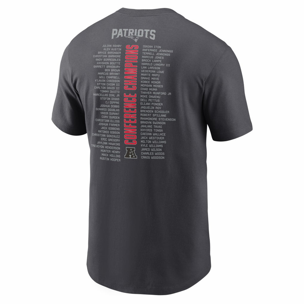 New England Patriots 2025 AFC Champions Roster T-Shirt - Anthracite | Nike online