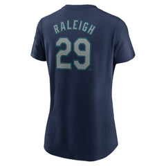 Cal Raleigh Seattle Mariners Women's Cooperstown Collection Fuse Name & Number T-Shirt - Navy | Nike
