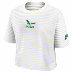 Philadelphia Eagles Women's Striped Cropped T-Shirt - Yellow/Cream | Nike outlet