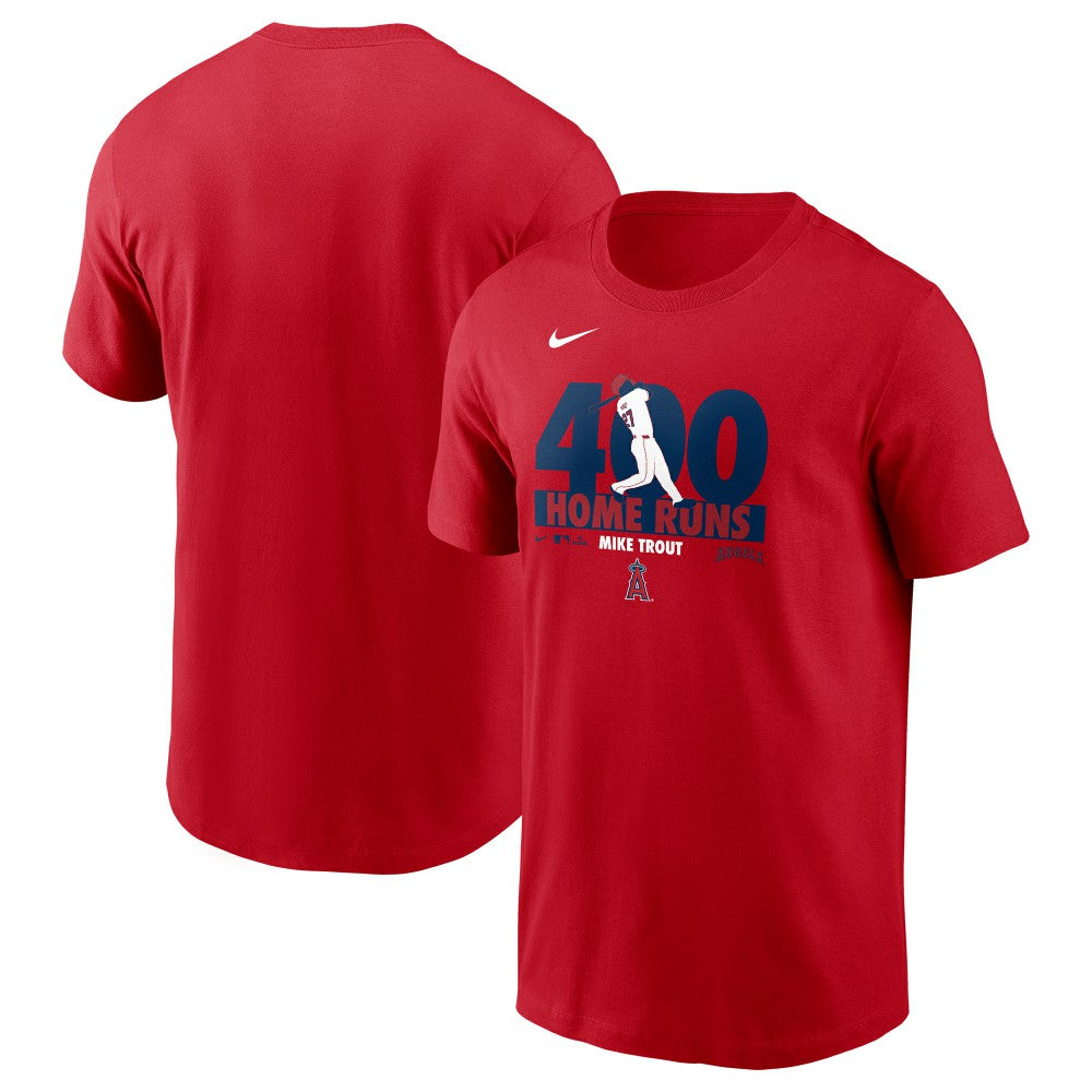 Mike Trout Los Angeles Angels 400 Career Home Runs T-Shirt - Red | Nike
