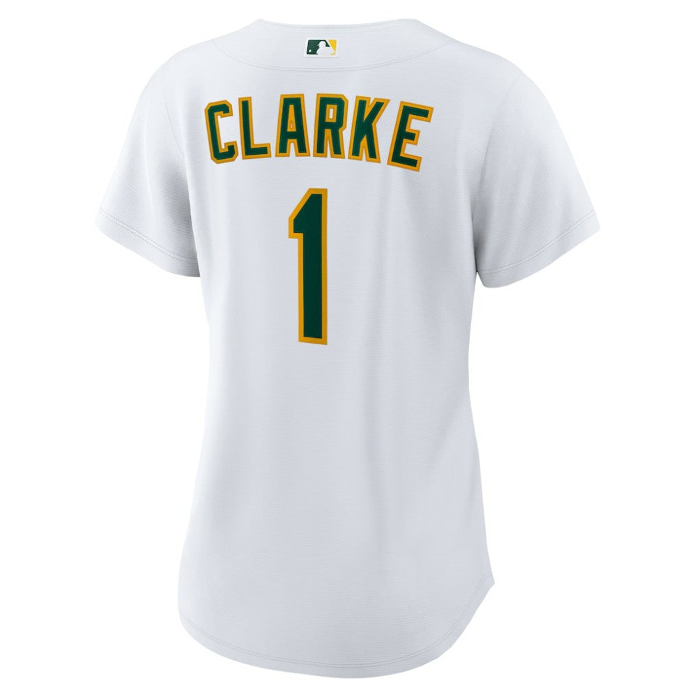 Denzel Clarke Athletics Women's Home Replica Jersey - White | Nike