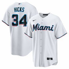 Liam Hicks Miami Marlins Home Replica Jersey - White | Nike