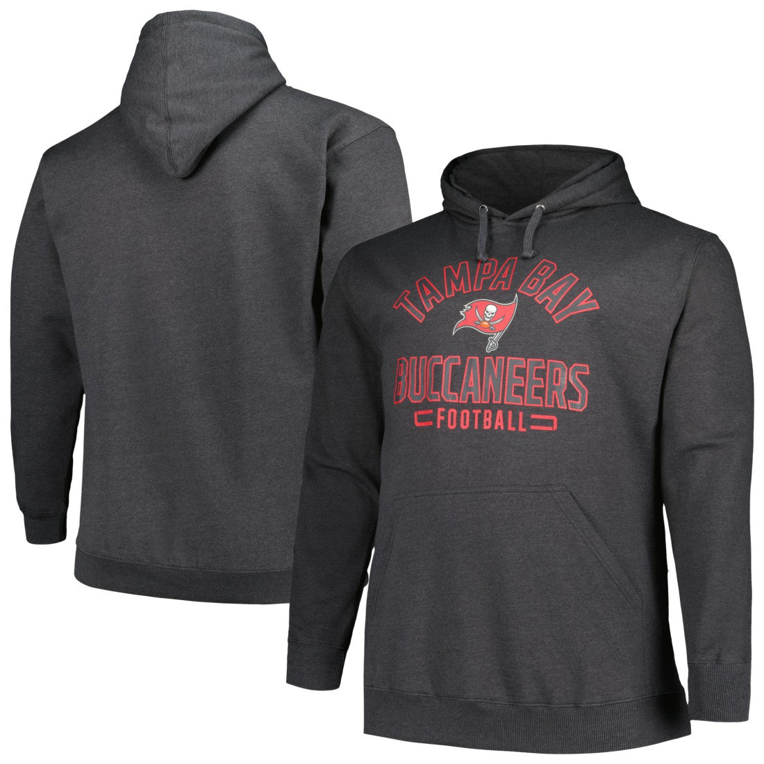 Tampa Bay Buccaneers Big & Tall Pullover Hoodie - Heather Charcoal outlet