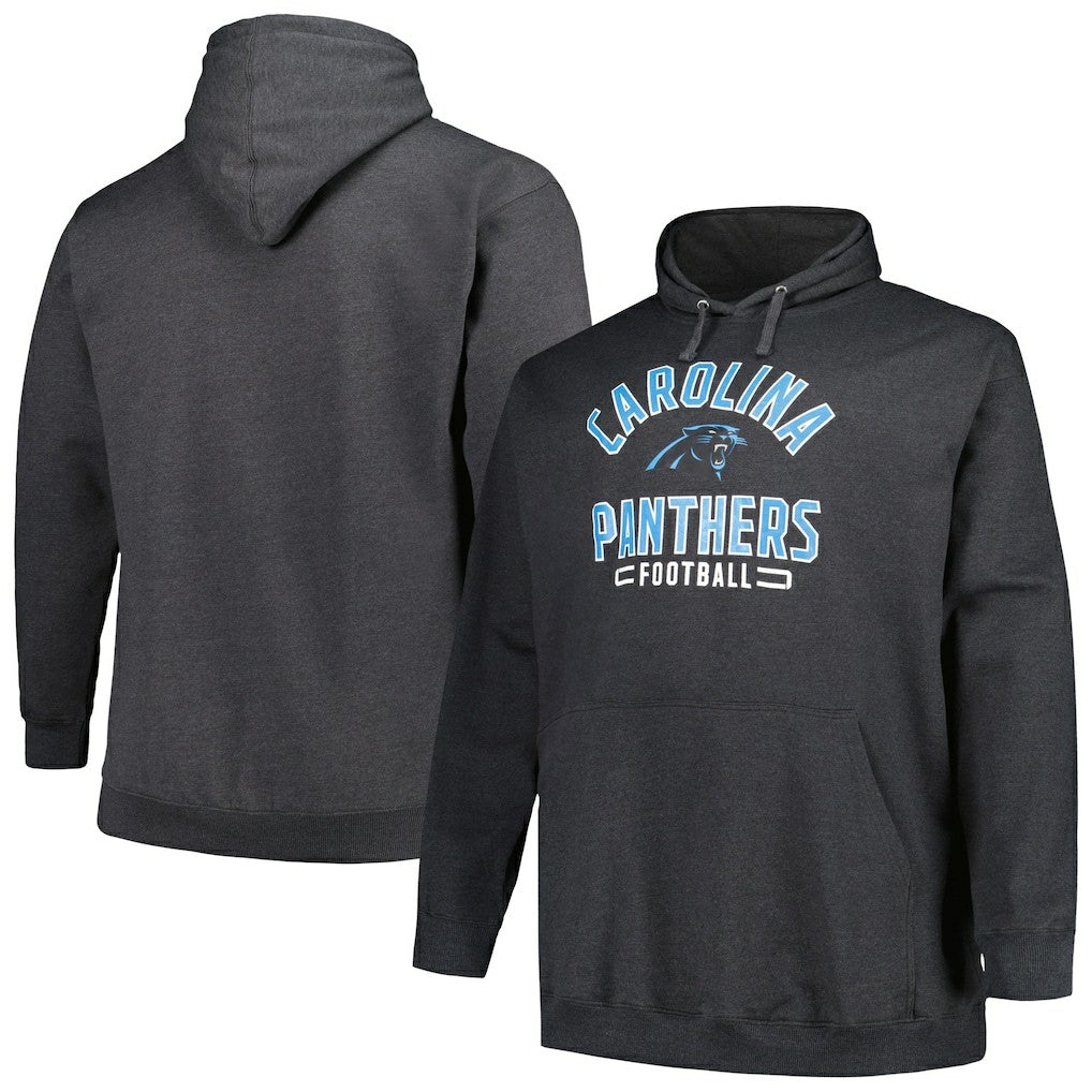 Carolina Panthers Big & Tall Pullover Hoodie - Heather Charcoal discount