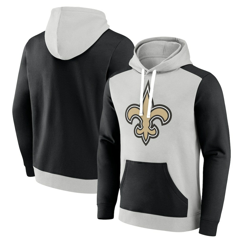 New Orleans Saints Big & Tall Team Fleece Pullover Hoodie - Silver/Black cheap