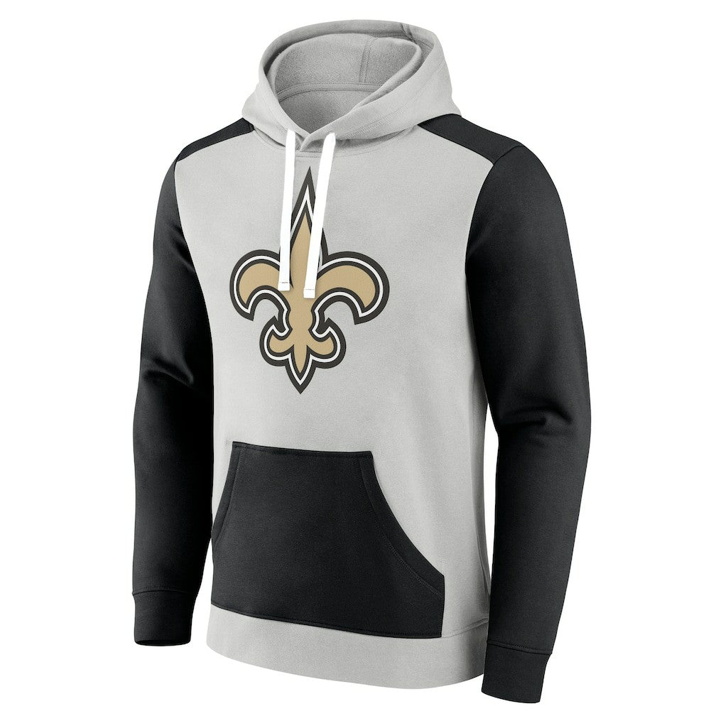 New Orleans Saints Big & Tall Team Fleece Pullover Hoodie - Silver/Black cheap