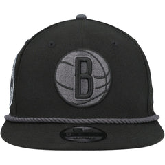Brooklyn Nets Back Laurels 9FIFTY Snapback Hat - Black | New Era for sale