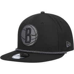 Brooklyn Nets Back Laurels 9FIFTY Snapback Hat - Black | New Era for sale