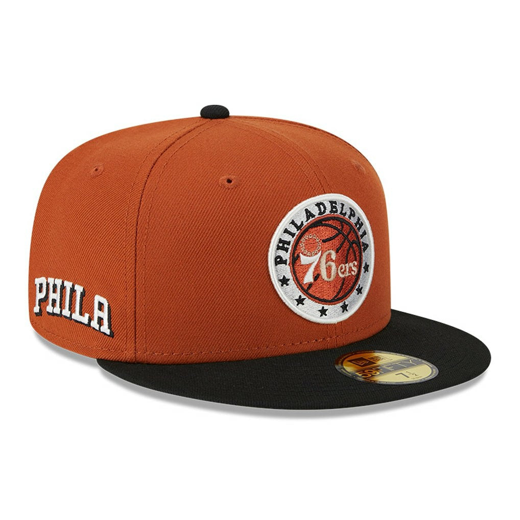 Philadelphia 76ers Two-Tone 59FIFTY Fitted Hat - Rust/Black | New Era online