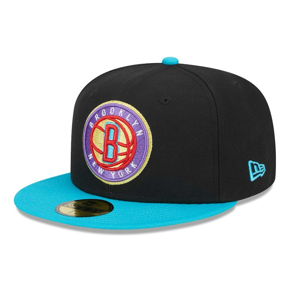 Brooklyn Nets Arcade Scheme 59FIFTY Fitted Hat - Black/Turquoise | New Era online