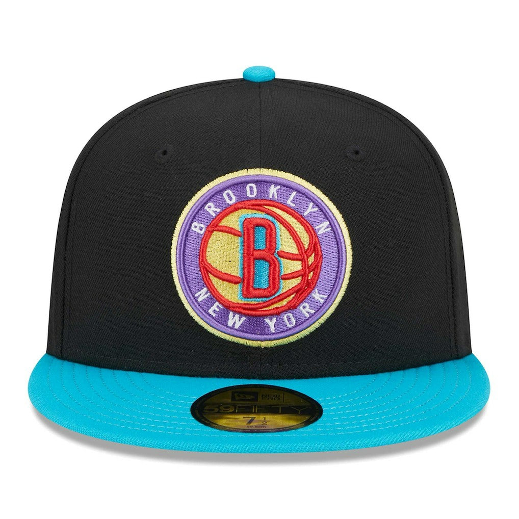 Brooklyn Nets Arcade Scheme 59FIFTY Fitted Hat - Black/Turquoise | New Era online