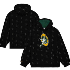 Green Bay Packers Allover Print Fleece Pullover Hoodie - Black online