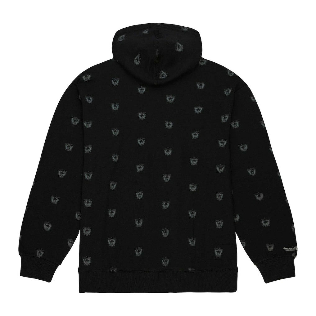 Las Vegas Raiders Allover Print Fleece Pullover Hoodie - Black outlet