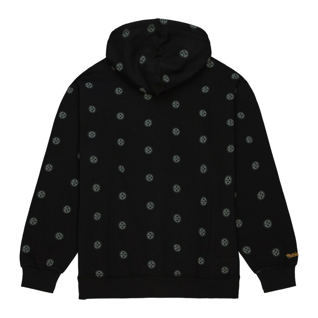 Pittsburgh Steelers Allover Print Fleece Pullover Hoodie - Black outlet